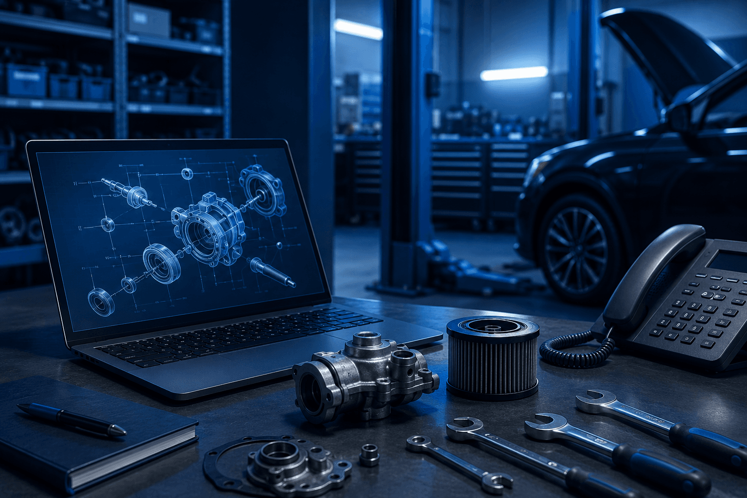 Expert auto parts technical support team at Wasef Haj Ahmad Amer Company Palestine